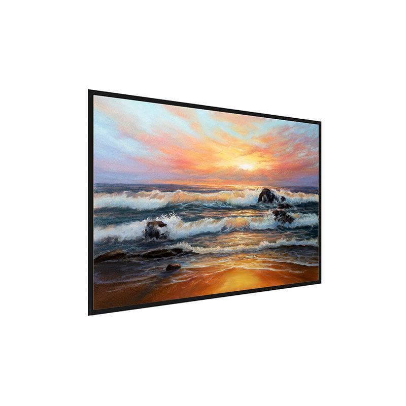 Buy Golden Sunrise On Beach Wall Painting - Black Frame Wall Art & Paintings from Vaaree