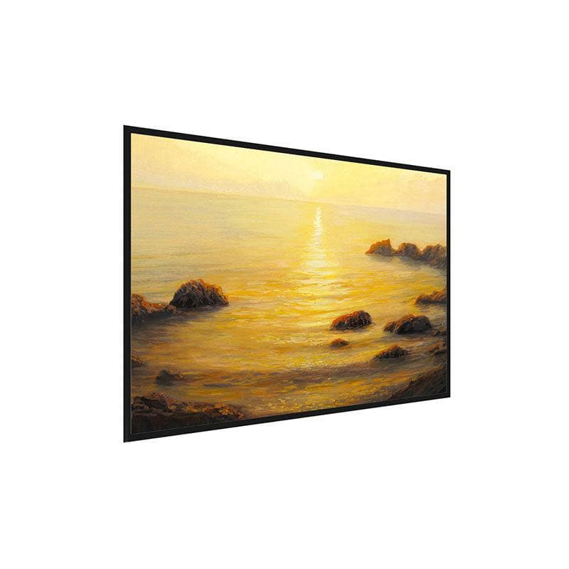 Wall Art & Paintings - Golden Sunrise Wall Painting - Black Frame