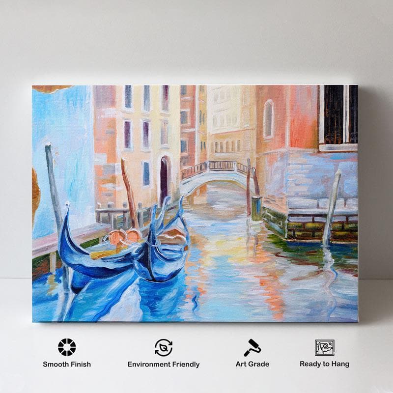 Wall Art & Paintings - Gondola In Venice Wall Painting - Gallery Wrap