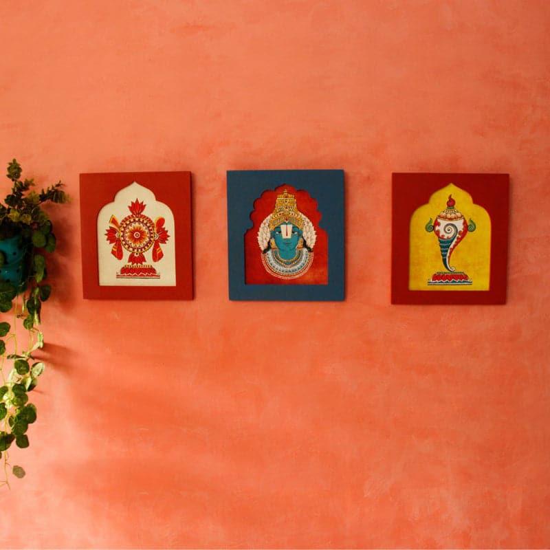 Buy Govinda Ethnic Wall Art - Set Of Three Wall Art & Paintings from Vaaree