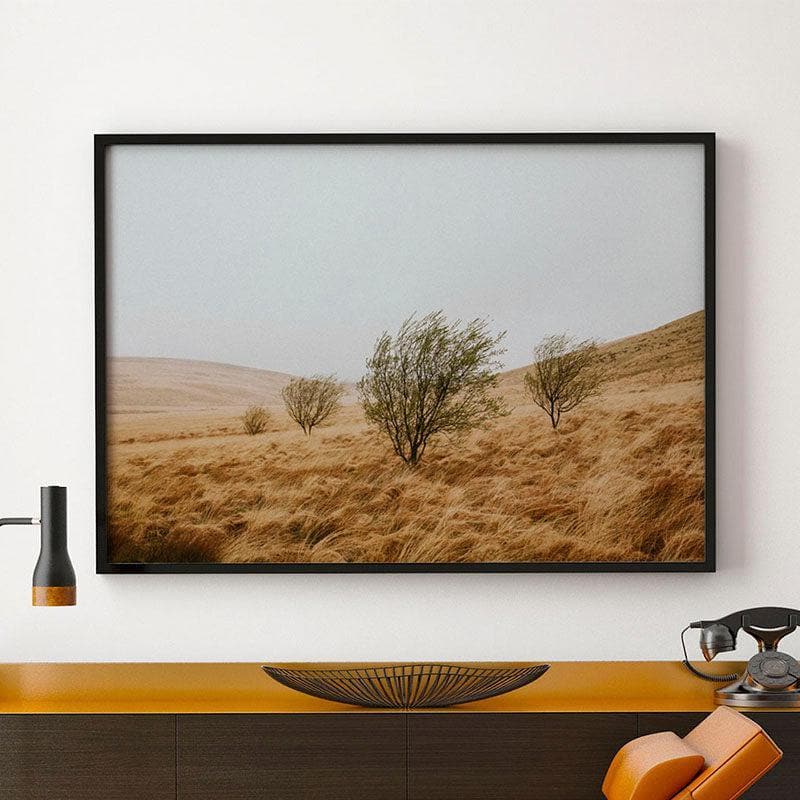 Wall Art & Paintings - Grassy Field Wall Painting - Black Frame