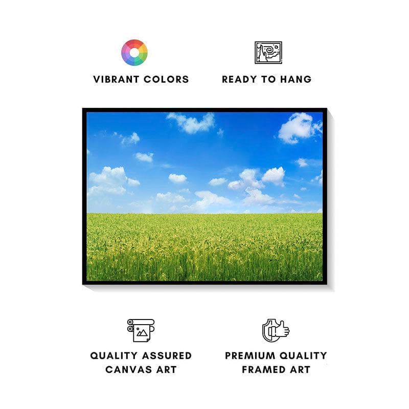 Buy Green Field Wall Painting - Black Frame Wall Art & Paintings from Vaaree