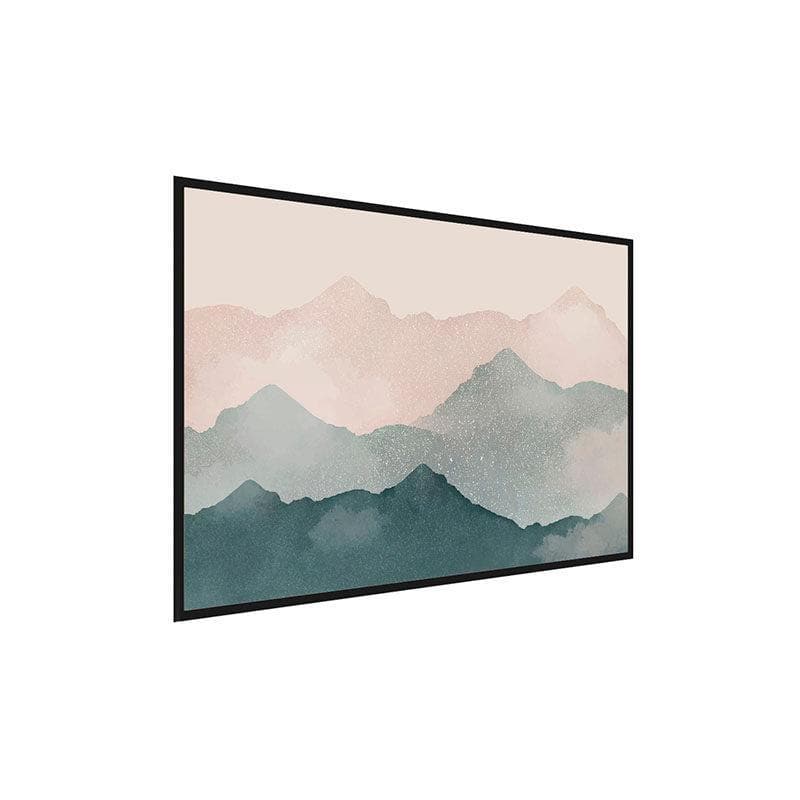 Wall Art & Paintings - Green Mountains Wall Painting - Black Frame