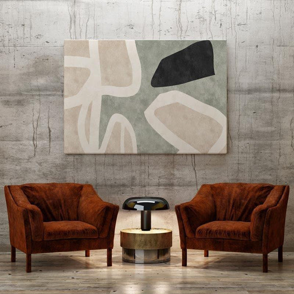Wall Art & Paintings - Green Neutral Geometry Wall Painting - Gallery Wrap