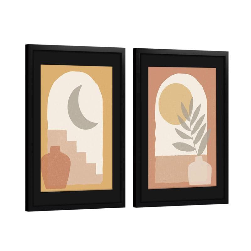 Wall Art & Paintings - Half Day Half Night Wall Art - Set Of Two