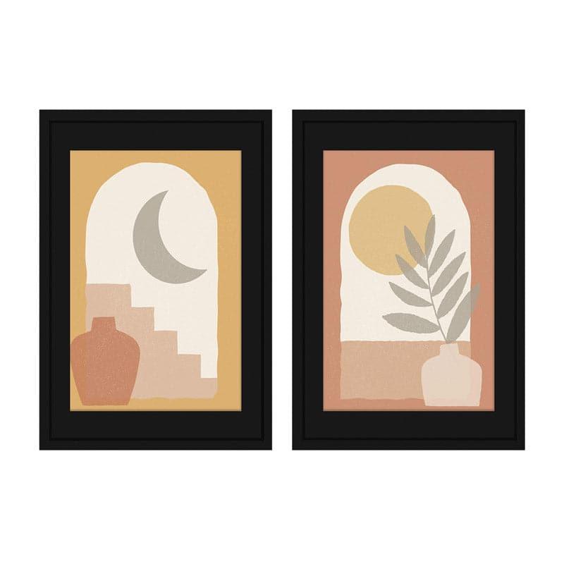 Wall Art & Paintings - Half Day Half Night Wall Art - Set Of Two