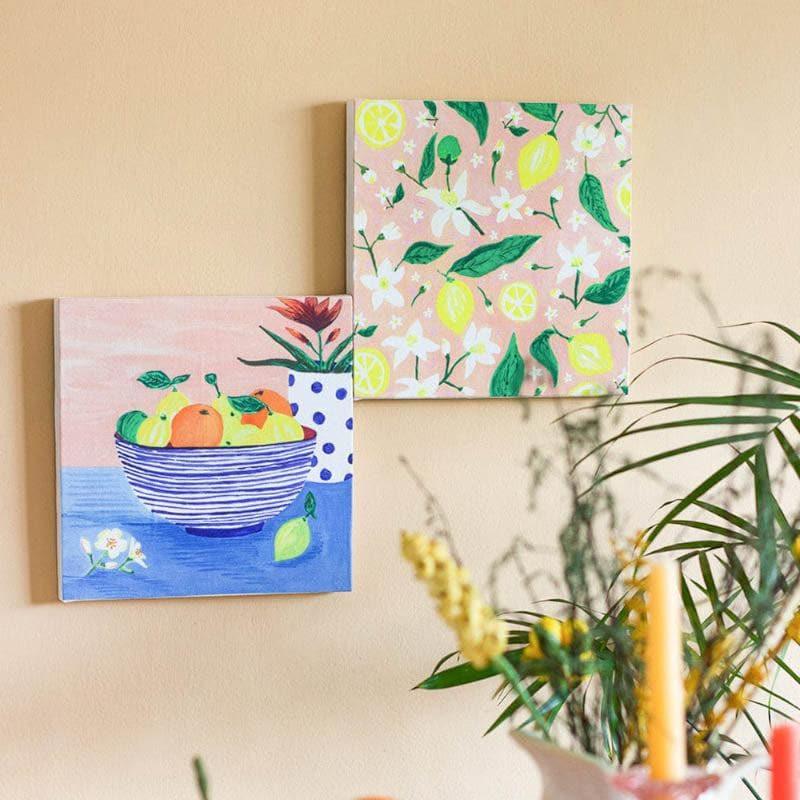 Wall Art & Paintings - Handpainted Fruit Bowl Wall Art - Set Of Two