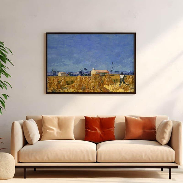 Wall Art & Paintings - Harvest In Provence By Vincent Van Gogh - Black Frame