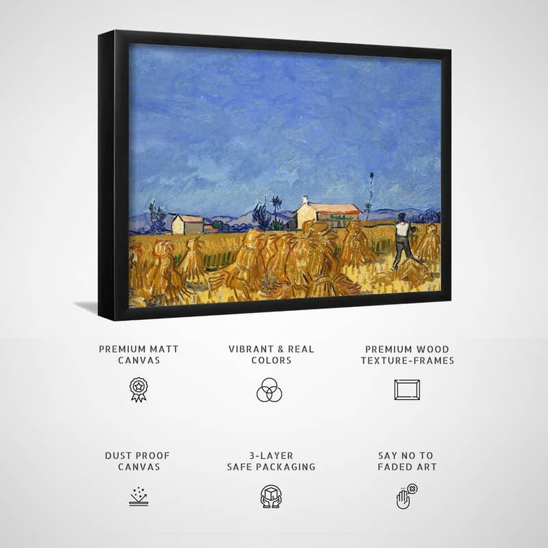 Wall Art & Paintings - Harvest In Provence By Vincent Van Gogh - Black Frame