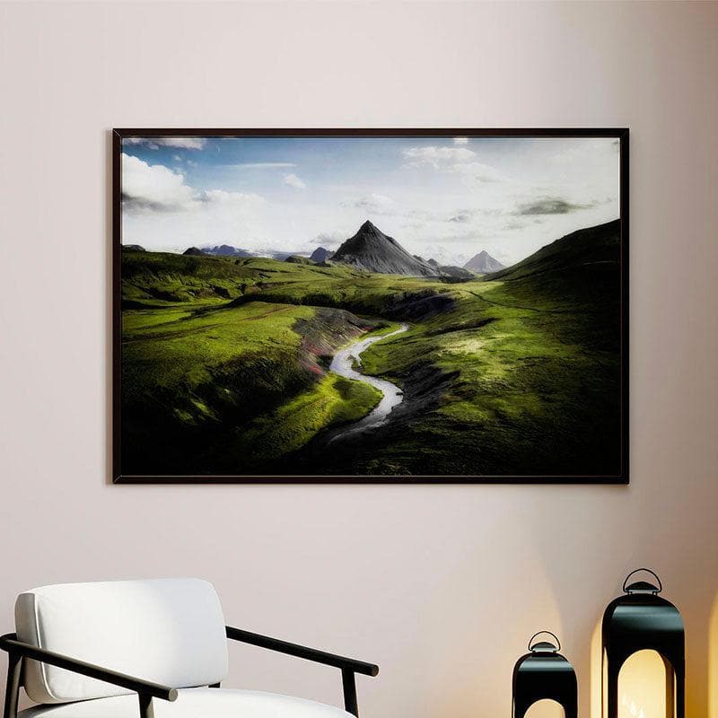 Wall Art & Paintings - Highlands, Iceland Wall Painting - Black Frame