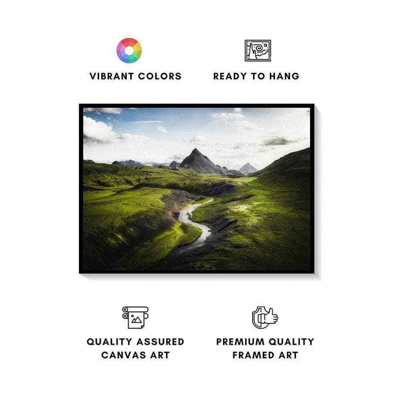 Buy Highlands, Iceland Wall Painting - Black Frame Wall Art & Paintings from Vaaree