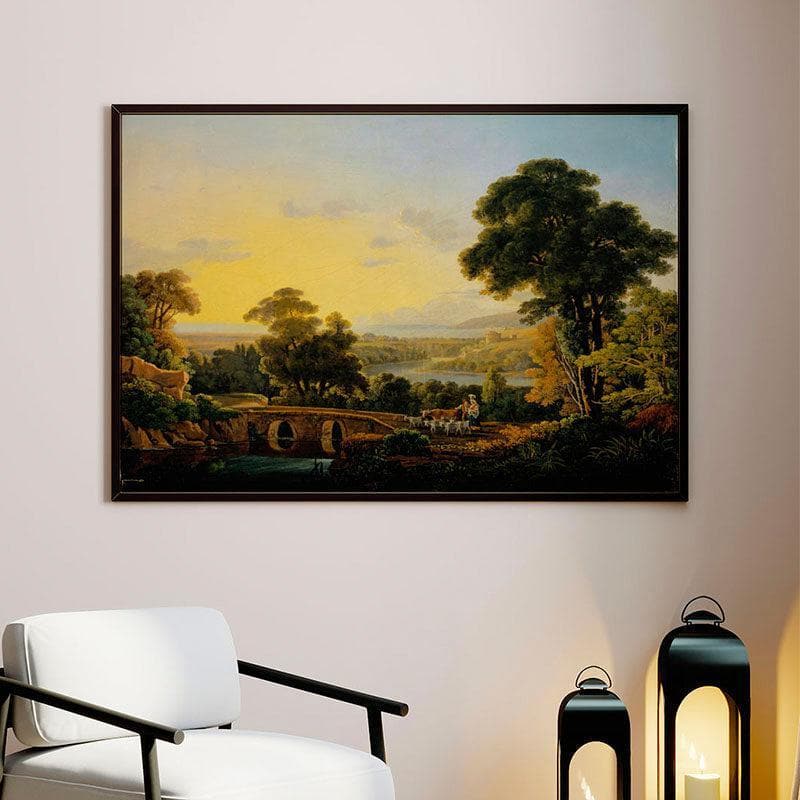 Wall Art & Paintings - Hilly Landscape Wall Painting - Black Frame