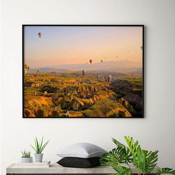 Wall Art & Paintings - Hot Air Balloons Wall Painting - Black Frame