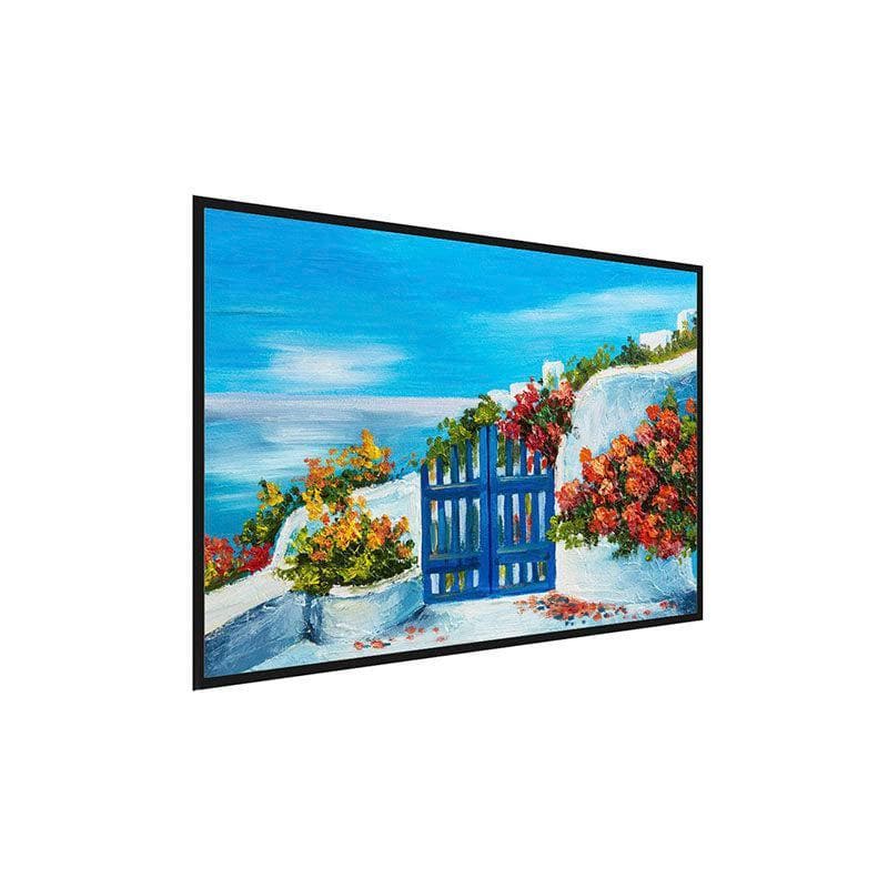 Wall Art & Paintings - House Near The Sea Painting - Black Frame