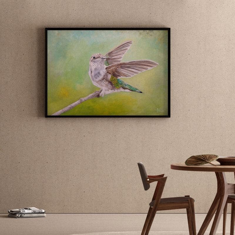 Wall Art & Paintings - Hummingbird Dance Wall Painting - Black Frame