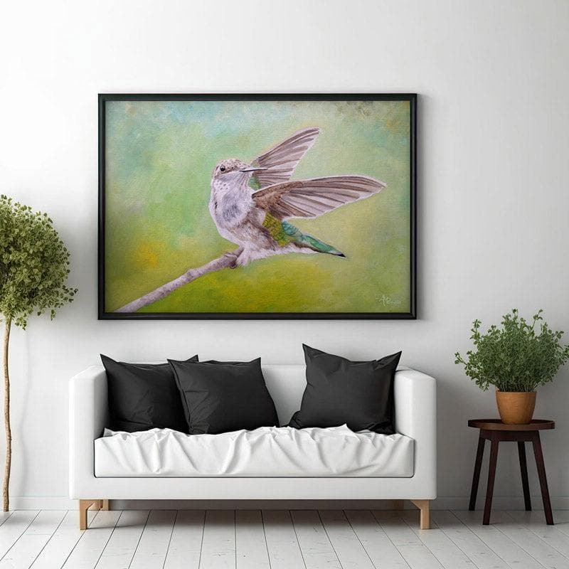 Wall Art & Paintings - Hummingbird Dance Wall Painting - Black Frame