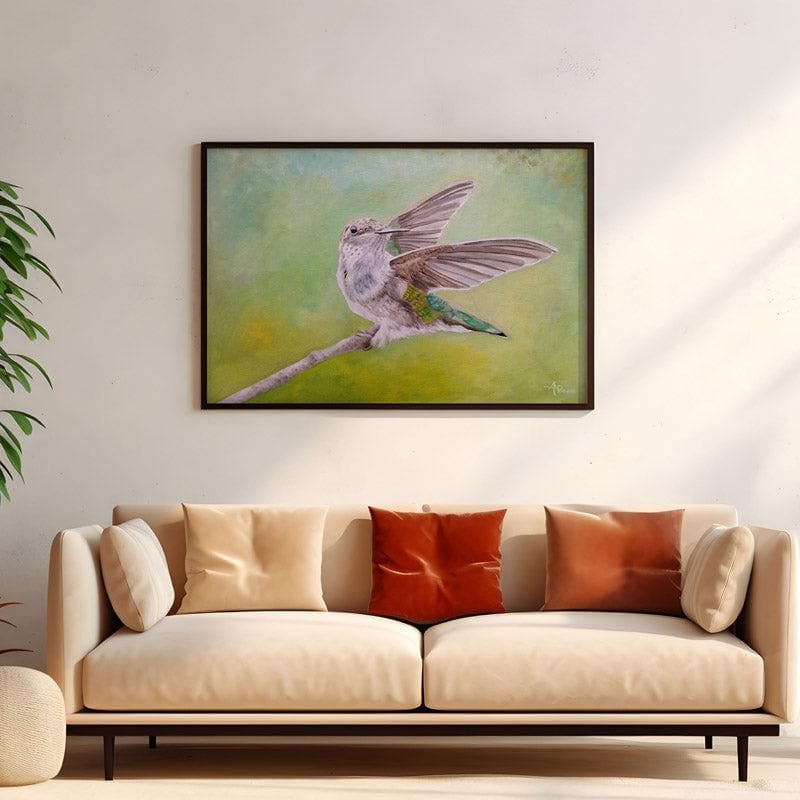 Wall Art & Paintings - Hummingbird Dance Wall Painting - Black Frame