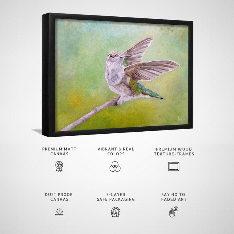 Wall Art & Paintings - Hummingbird Dance Wall Painting - Black Frame