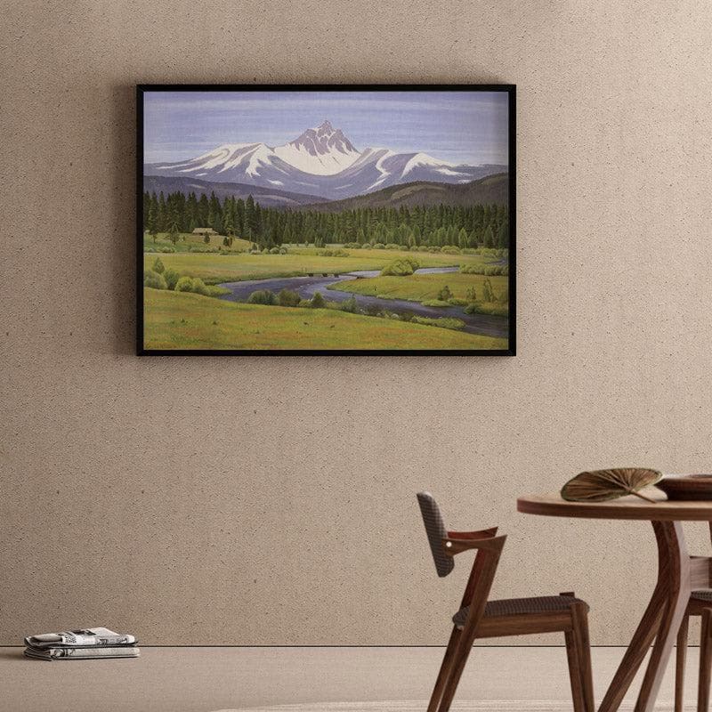 Wall Art & Paintings - In The Cascade Mountains Wall Painting - Black Frame