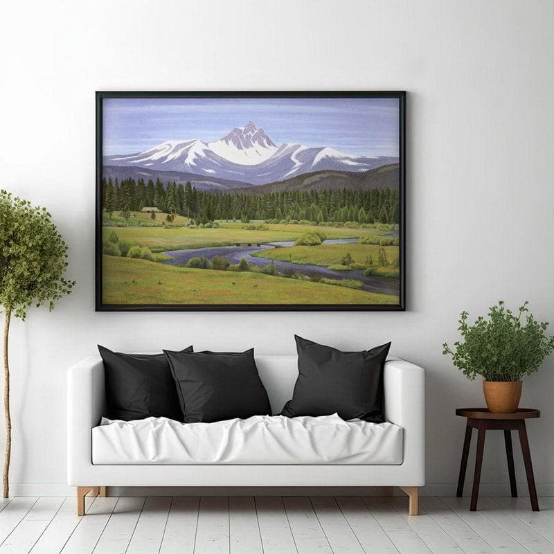 Wall Art & Paintings - In The Cascade Mountains Wall Painting - Black Frame