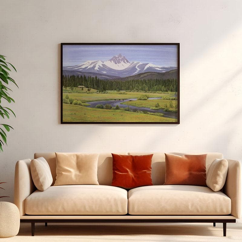 Wall Art & Paintings - In The Cascade Mountains Wall Painting - Black Frame