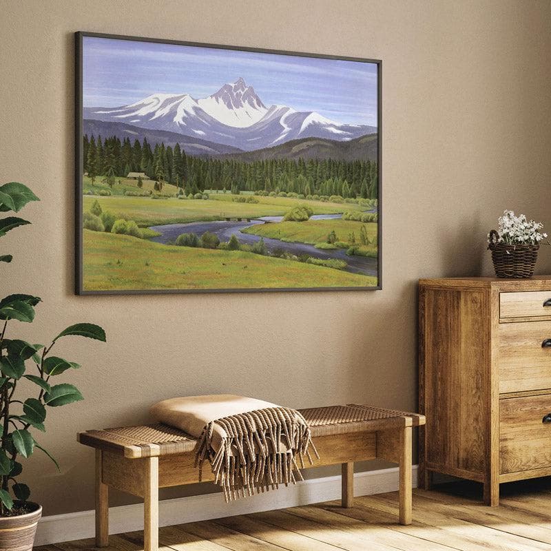 Wall Art & Paintings - In The Cascade Mountains Wall Painting - Black Frame