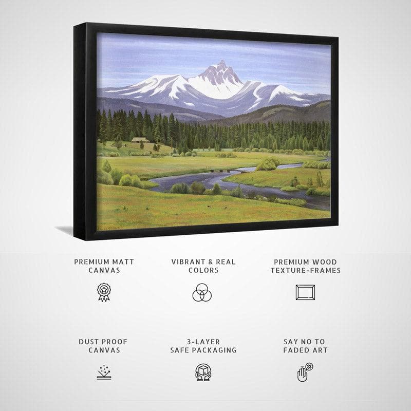 Wall Art & Paintings - In The Cascade Mountains Wall Painting - Black Frame