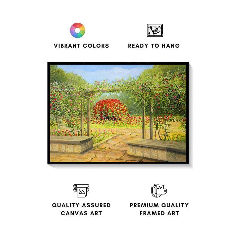 Buy In The Rose Garden Wall Painting - Black Frame Wall Art & Paintings from Vaaree