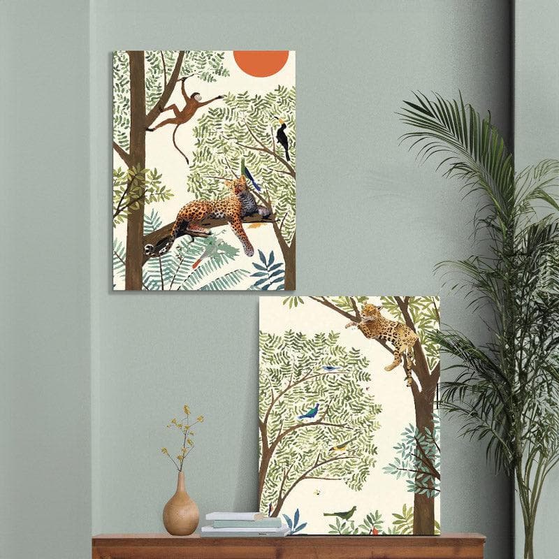 Buy Jungle Jungle Par Chali Hain Wall Painting - Set Of Two Wall Art & Paintings from Vaaree