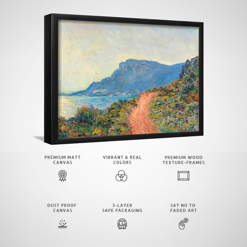 Wall Art & Paintings - La Corniche Near Monaco By Claude Monet - Black Frame