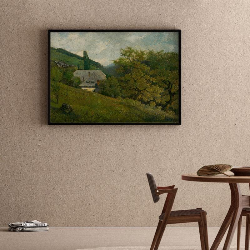 Wall Art & Paintings - Landscape at Kremnica By Vojtech Angyal Wall Painting - Black Frame