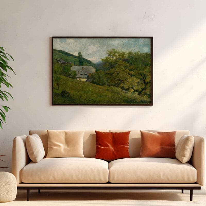 Wall Art & Paintings - Landscape at Kremnica By Vojtech Angyal Wall Painting - Black Frame