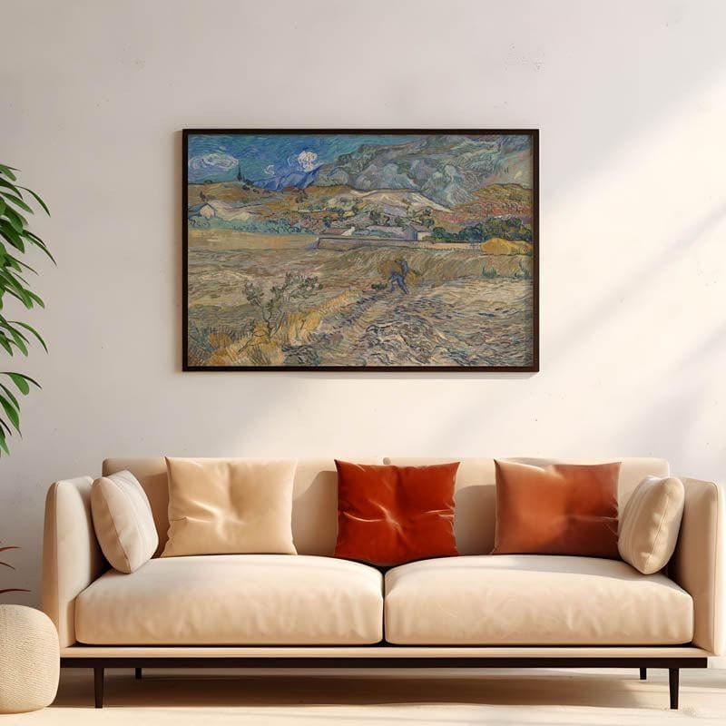 Wall Art & Paintings - Landscape At Saint Rémy By Vincent Van Gogh - Black Frame