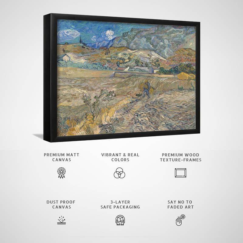 Wall Art & Paintings - Landscape At Saint Rémy By Vincent Van Gogh - Black Frame