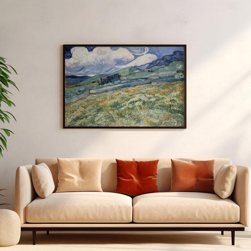 Wall Art & Paintings - Landscape from Saint Remy By Vincent Van Gogh - Black Frame