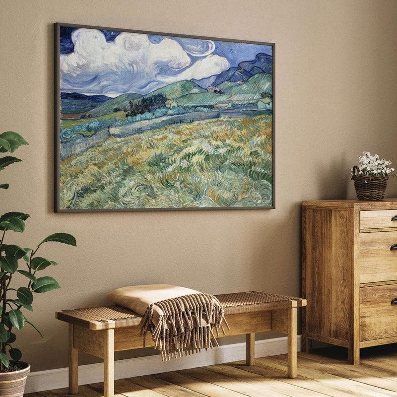 Wall Art & Paintings - Landscape from Saint Remy By Vincent Van Gogh - Black Frame