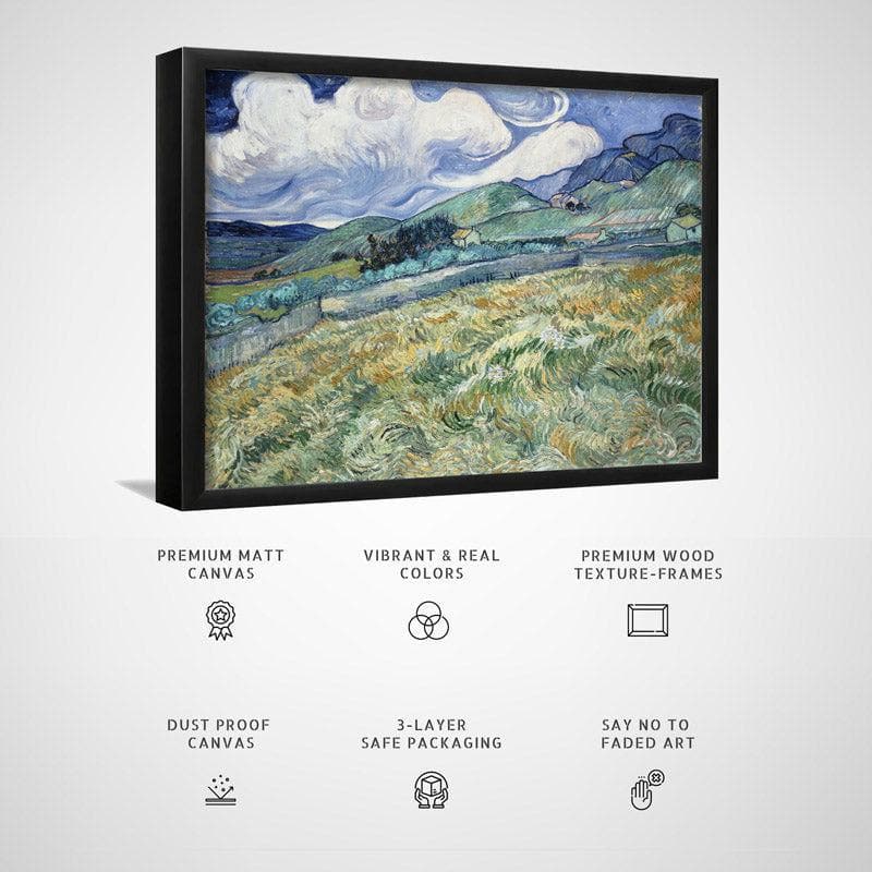 Wall Art & Paintings - Landscape from Saint Remy By Vincent Van Gogh - Black Frame