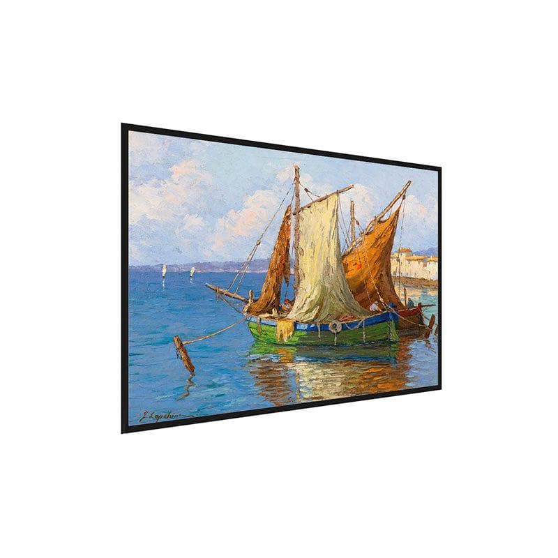 Wall Art & Paintings - Le Boat Canvas Painting - Black Frame