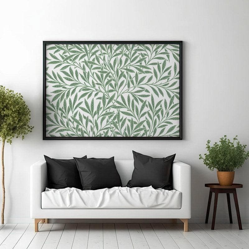 Wall Art & Paintings - Leafy Mural By William Morris - Black Frame