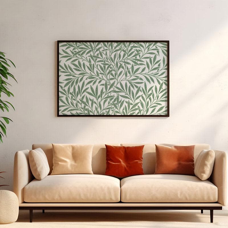 Wall Art & Paintings - Leafy Mural By William Morris - Black Frame