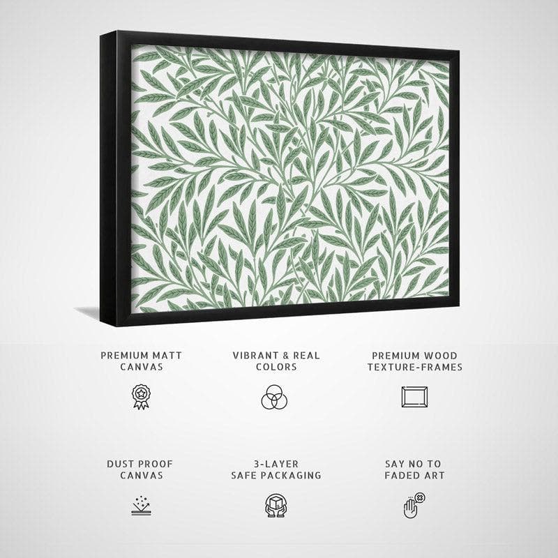 Wall Art & Paintings - Leafy Mural By William Morris - Black Frame