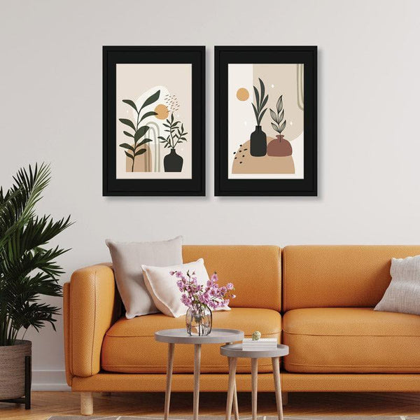 Wall Art & Paintings - Leafy Rhapsody Wall Art - Set Of Two