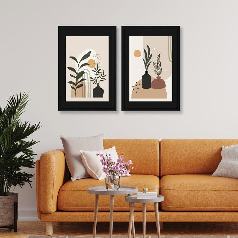 Buy Leafy Rhapsody Wall Art - Set Of Two Wall Art & Paintings from Vaaree