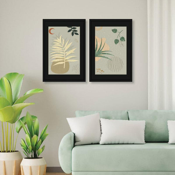 Wall Art & Paintings - Leafy Ripples Wall Art - Set Of Two