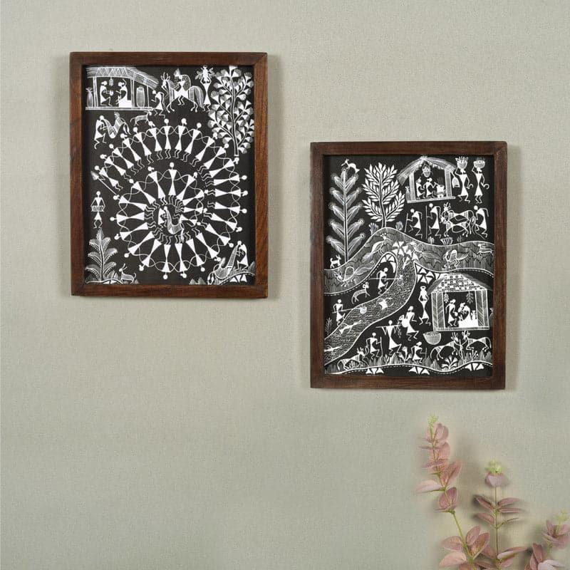 Wall Art & Paintings - Life Of Warli Wall Art - Set Of Two