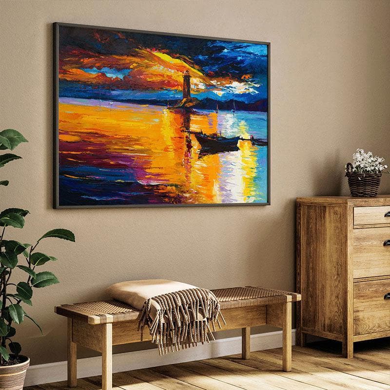 Wall Art & Paintings - Lighthouse Painting - Black Frame