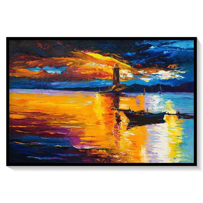 Wall Art & Paintings - Lighthouse Painting - Black Frame