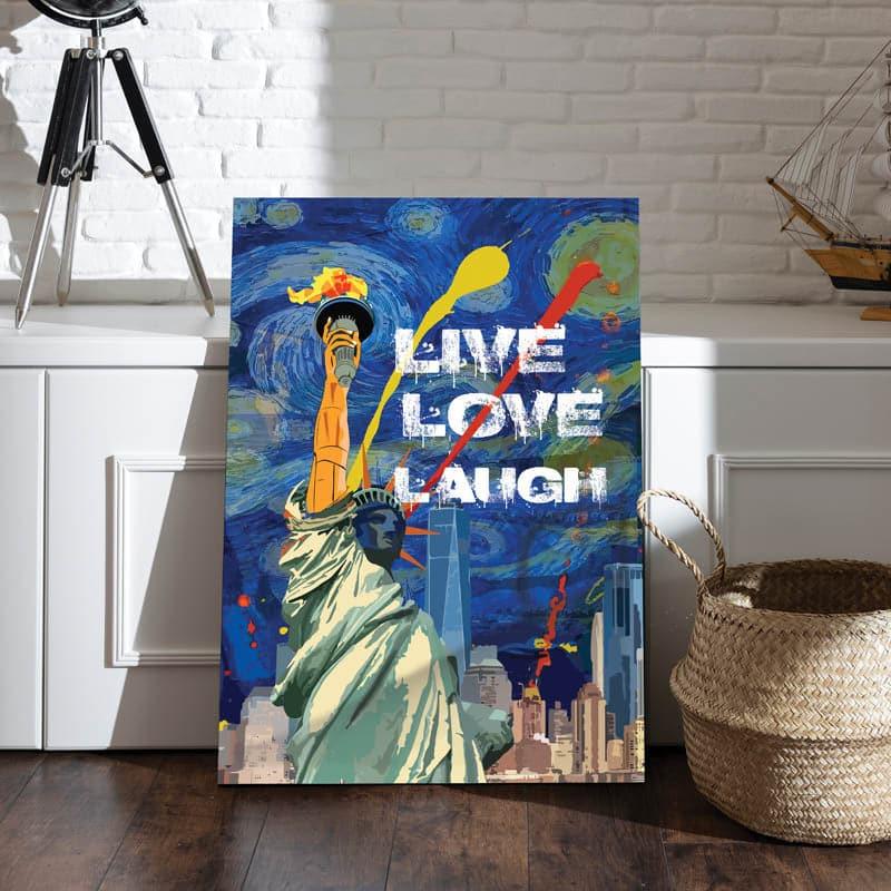 Wall Art & Paintings - Live Love Laugh NYC Wall Painting