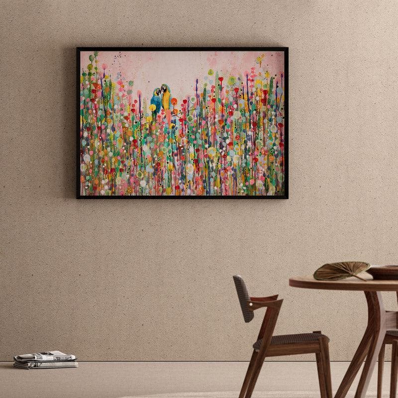 Buy Love Feathers Wall Painting - Black Frame Wall Art & Paintings from Vaaree