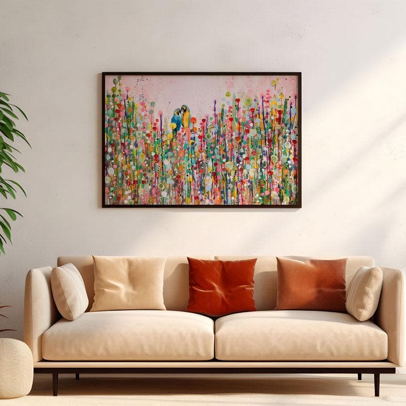 Buy Love Feathers Wall Painting - Black Frame Wall Art & Paintings from Vaaree